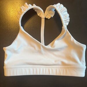 Tiger Friday White Ruffled Sports Bra
